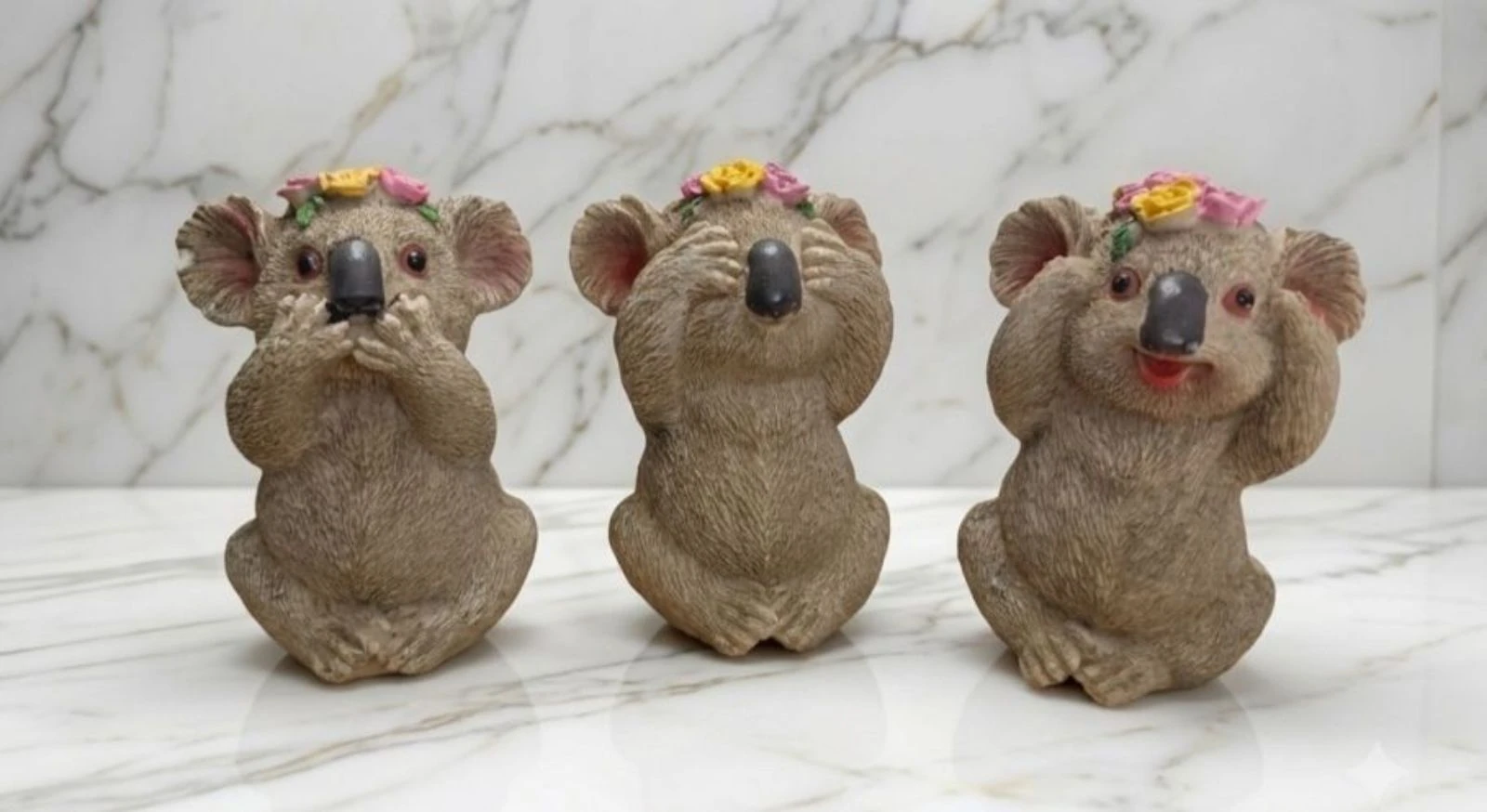 
trio de koalas de la sagesse 9 cm état neuf en pleine crise existentielle